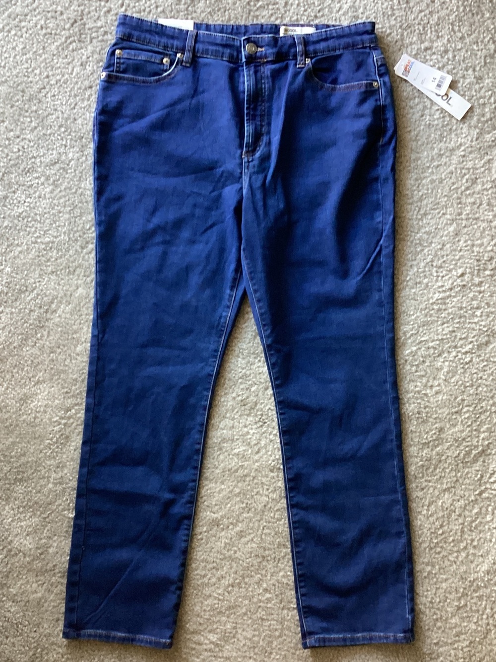 Straight Leg Women's Jeans in Navy Blue